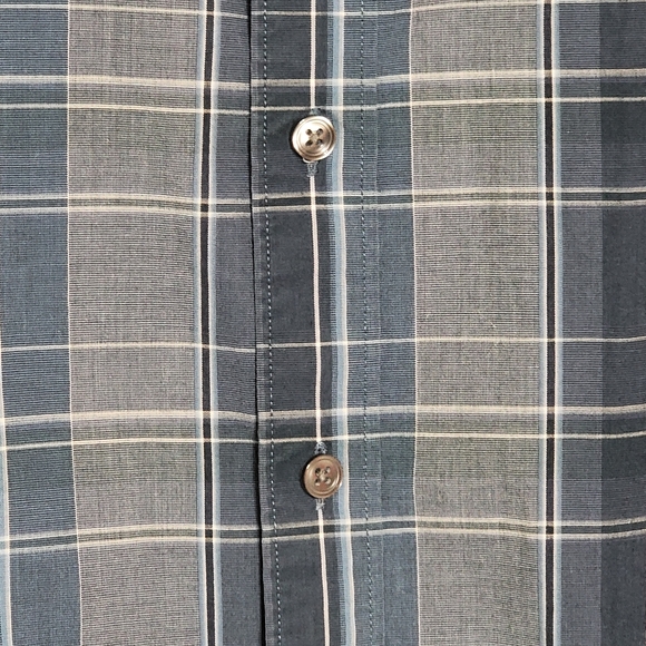 Apt. 9 Blue/White Plaid Button Up Shirt Long Sleeve Men's Size 2 XLT - Picture 7 of 8